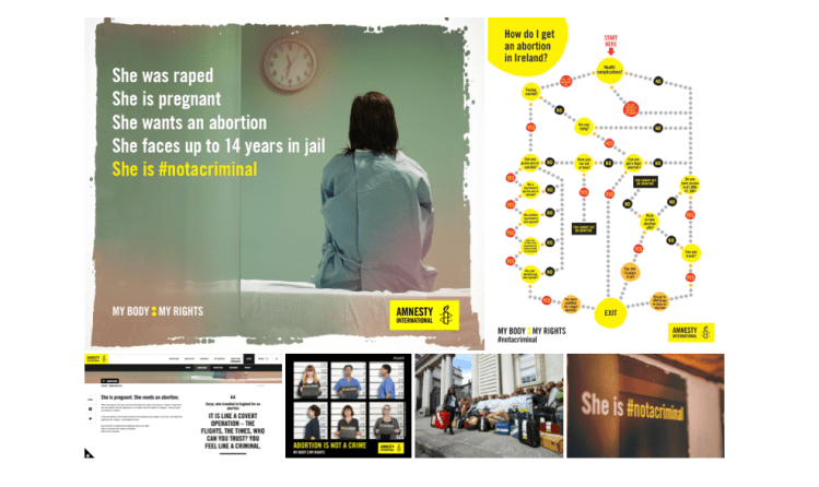 Graphics from Amnesty's She is #notacriminal campaign