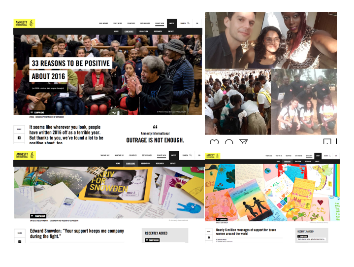 Screenshot from Amnesty's website content and Instagram post by blimundaseyes on location from Togo